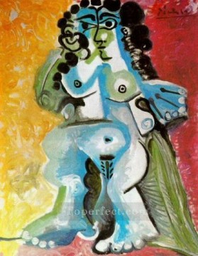 パブロ・ピカソ Painting - 裸で座る女性 1965 年キュビスト パブロ・ピカソ